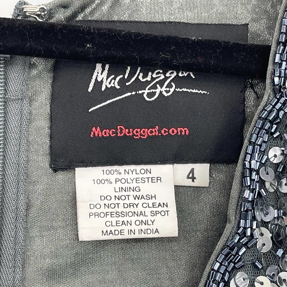 Mac Duggal Sequin V-Neck Empire-Waist Sleeveless Column Gown Size 4 NWOT - Picture 6 of 11